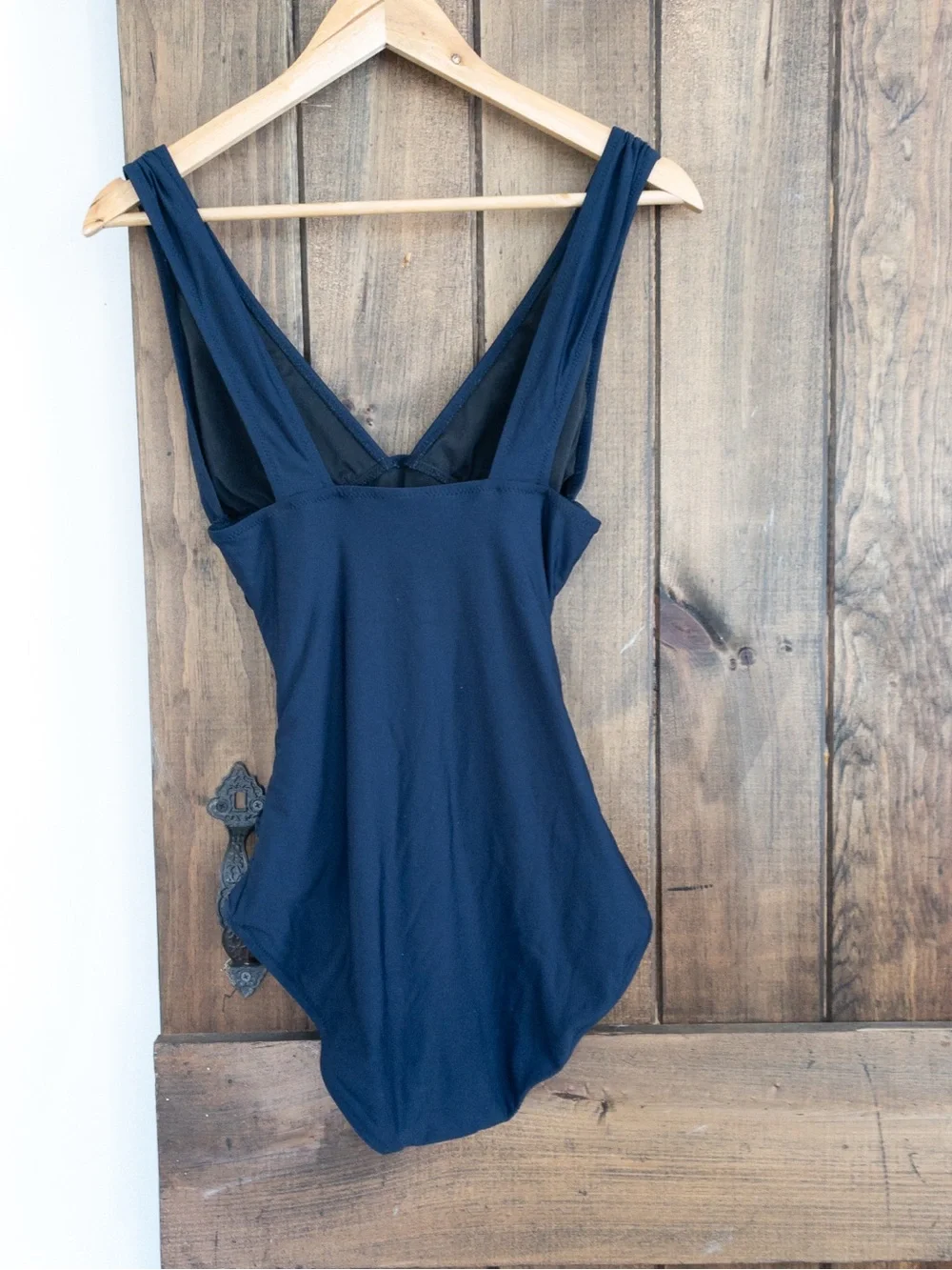 J. Crew Classic Navy Ruched Shirred Front One Piece Swimsuit Size 6 Long